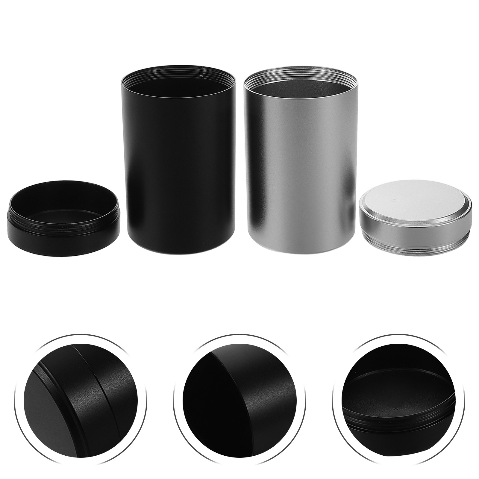 Coffee Tea Spices - 2-częściowy zestaw metalowych słoików z aluminium,